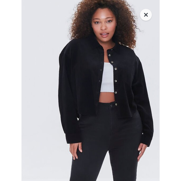 Forever21 Black 3X NWT Lightweight Button Front Corduroy Shirt NEW - Picture 6 of 13